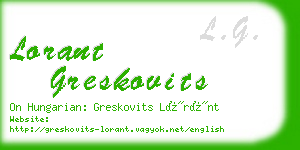 lorant greskovits business card